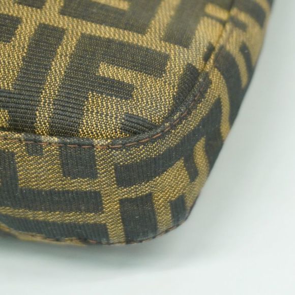 Fendi Shoulder Bag Zucca Nylon Canvas Brown Silver Hardware Women - Picture 7 of 10